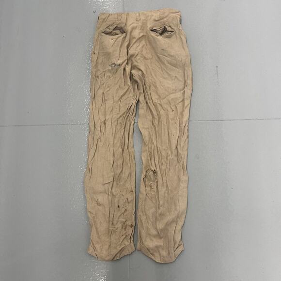 Vintage 40s Glen-More Beige Pattern Rayon Pants 29x29 - Picture 4 of 7